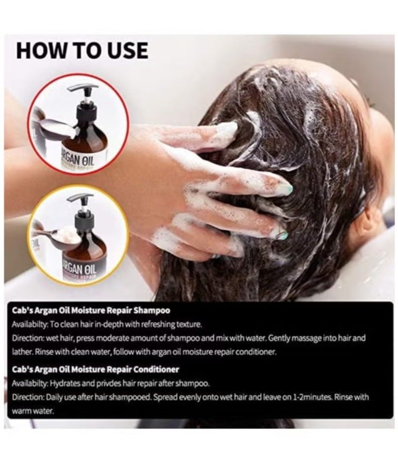 Cab's Moisture Repair Shampoo 500ml - Restorative & Volumizing for Women and Men, Best Gift for Damaged, Dry, Color-treated or Frizzy Hair - Paraben Free / Anti-Aging Hair Care - 16.9 fl oz - Image 5